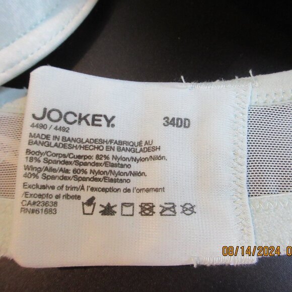 JOCKEY MINT GREEN~34DD BRA~LIGHTLY PADDED WITH PARTIALLY MESH BACK~SWEET - Picture 11 of 13